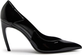 The Attico Mia 95 Cut-out Patent Leather Pumps - Black