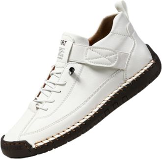 Generic Emiline Comfortable Orthopedic Sneakers for Women Men,Handmade Leather Comfy Arch Support Boots Waterproof Spacious Toe Box (White,11.5)