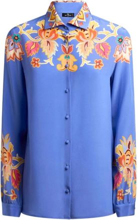 Etro Dames, Blouses & Shirts, Blauw, Maat: XL Zijde