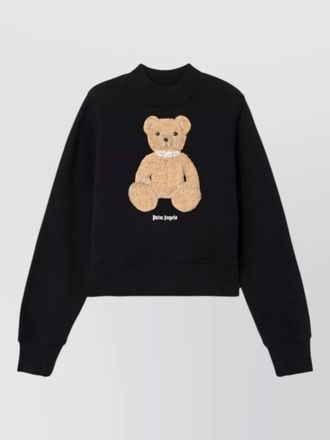 Palm Angels bear motif knit crew neck sweatshirt