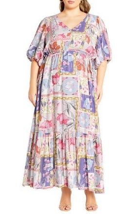 City Chic Flirtini Floral Print Maxi Dress at Nordstrom Rack, Size Xxl/24W