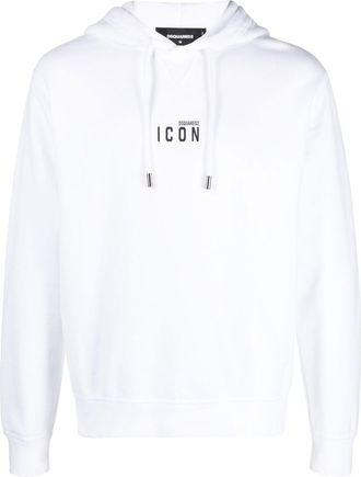 Dsquared2 Icon-print pullover hoodie - men - Cotton - L - White