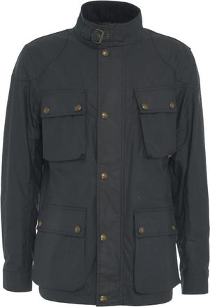 Belstaff Blauwe Gewaxte Fieldmaster Jas - Heren - Zomerjassen - Zwart - M - Katoen - Jassen