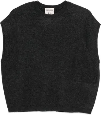 Semicouture Truien & Vesten, Dames, Zwart, S, Nylon, Beth Ronde Hals Trui