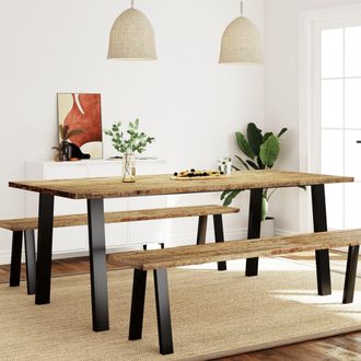 vidaXL Vidaxl - Mesa De Comedor Madera Maciza De Acacia 200x90x75 Cm