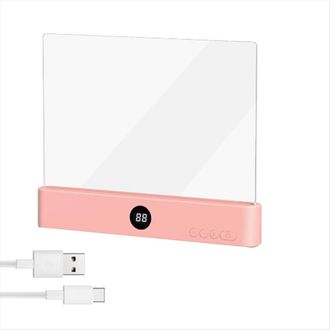 OEM L&aacute;mpara De Lectura Led Plana, Transparente Y Recargable, Con 3 Colores Y Temporizador, Color Rosa