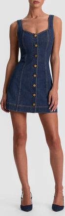 Alice & Olivia Bea Denim Minidress in Danica Dark Indigo at Nordstrom, Size 12