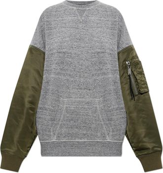 Dsquared2 Sweatshirt met patchwork-stof - Dames - Sweatshirts - Grijs - XS - Katoen - Hoodies & sweatvesten