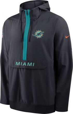 Nike Miami Dolphins Rivalries Collection Sideline Anorak Nike Mens NFL 1/2-Zip Hooded Jacket in Blue | 03AT0GKI9P-MDB