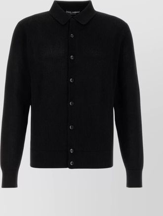 Dolce & Gabbana cardigan mesh collar ribbed cuffs hem