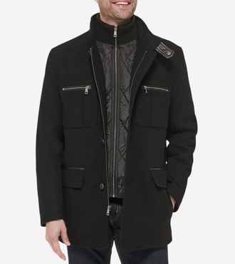 Cole Haan Mens Car Coat - Black Size Medium