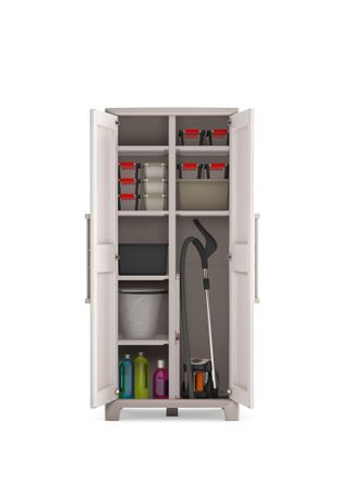 Keter Armario Para Exterior Gulliver Escobero Multiusos Baldas Ajustables Resina Resistente Uv Y Lluvia (ipx3) T&uuml;v Cerradura 80x44x182 Wxdxh