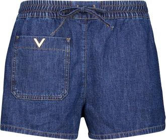 Valentino Garavani VGold Denim Shorts - Dames - Denim shorts - Blauw - XS - Denim - Korte Broeken