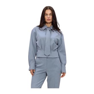 Minus Msemmely Shirt - Dames - Blouses & Shirts - Blauw - Maat: L Viscose