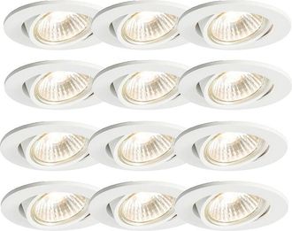 QAZQA Set of 12 Recessed Spotlights White Tiltable - Cisco