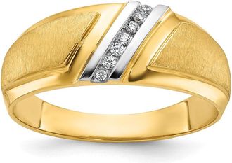 Diamond2Deal 14k Yellow Gold Lab Grown Diamond Wedding Band Ring 0.05Ct Clarity- VS Color- G-H