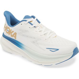 Hoka One One Clifton 9 Running Shoe in Frost /Gold at Nordstrom Rack, Size 12