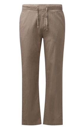 Onia Stretch Linen Blend Drawstring Pants in Cashew at Nordstrom, Size Medium