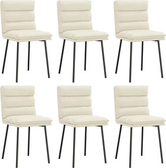 vidaXL Vidaxl - Sillas De Comedor 6 Unidades De Terciopelo Crema