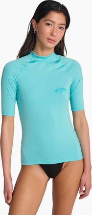 Billabong Womens Billabong Womens Tropical Surf Short Sleeve Rash Vest - Blue - Size: 18/16