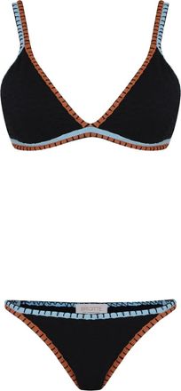 Brigitte contrast-trim triangle bikini - Nero