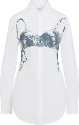Jean Paul Gaultier Scanned Bra Shirt - Dames - Overhemden - Wit - 2XS - Katoen - Overhemden