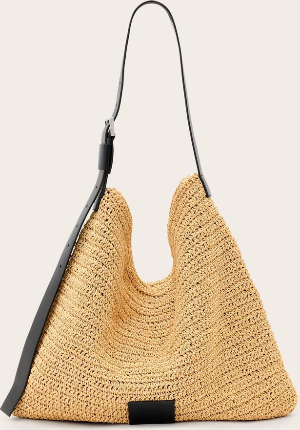 Womens Paper Asha Woven Straw Hobo Shoulder Bag, Size: One Size