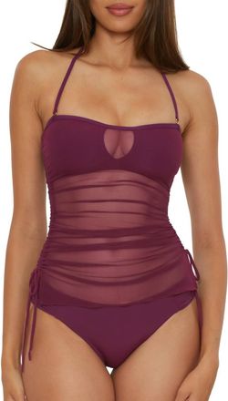 BECCA by Rebecca Virtue Muse Bandeau Tankini Swimsuit In Aubergine