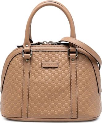 Gucci 2016-2025 Mini Microguccissima Dome satchel - Brown