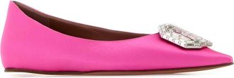 Amina Muaddi Womens Camelia Ballerina Pink Fabric