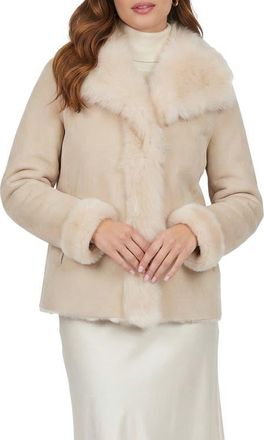 Gorski Merino Genuine Shearling Jacket in Ivory at Nordstrom, Size X-Large