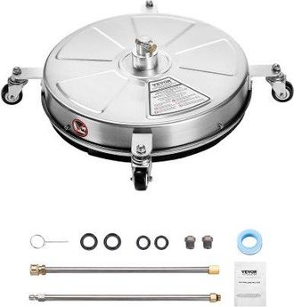 OEM Limpiador De Superficies Con Hidrolavadora, Acero Inoxidable Con 4 Ruedas, 27,58 Mpa M&aacute;x., 2 Boquillas Rociadoras, 2 Varillas Extendidas Para Concreto