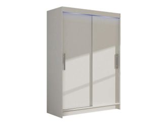 Mirjan24 Mobilier1 - Armario Closico 117, Blanco, 200x120x58cm, Puertas De Armario: Correderas, N&uacute;mero De Estantes: 0, Led