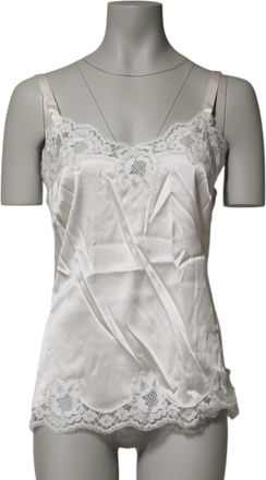 Dolce & Gabbana Off White Floral Lace Tank Lingerie Top Womens Underwear