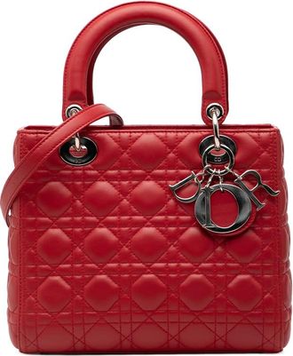 Dior Pre-owned Dior Medium Lambskin Cannage Lady Dior Ladies 05-MA-0162