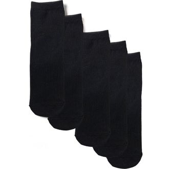 Stems 5-Pack Everyday Ankle Socks in Black at Nordstrom