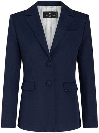 Etro single-breasted notched blazer - women - Acetate/Spandex/Elastane/Cotton/Viscose/Polyamide - 44 - Blue