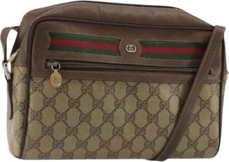 Gucci Pre-owned Vintage GG Canvas Schoudertas - Dames - Vintage Schoudertas - Beige - ONE Size - Leer - Vintage