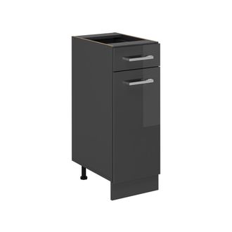 Vicco Mueble Bajo De Cocina R-line, Antracita Alto Brillo, 30 Cm Sin Encimera
