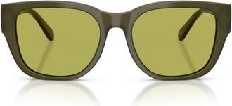 Diesel 56mm Square Sunglasses in Solid Green /Light Green at Nordstrom
