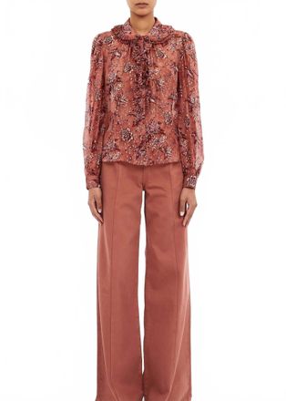 Ulla Johnson Nina Ruffle Blouse In Oleander
