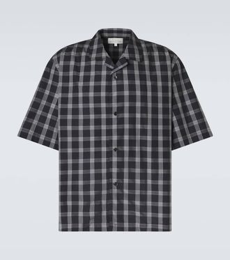 STUDIO NICHOLSON Kline checked cotton bowling shirt