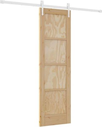vidaXL Vidaxl - Puerta Deslizante Manual Natural Y Blanco 61 X 198.5 Cm