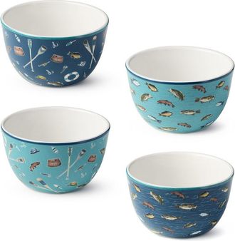 Certified International Wake At The Lake Set Of 4 Ice Cream Bowls