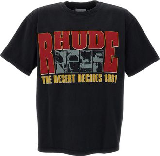 Rhude Black The Desert Decides Cotton Printed T-Shirt