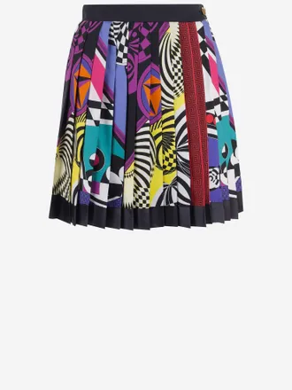 Versace geplooide minirok van zijden twill