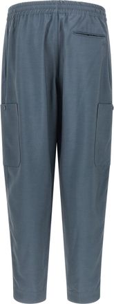Kenzo Viscose-Wool Blend Cargo Pants - slate gray