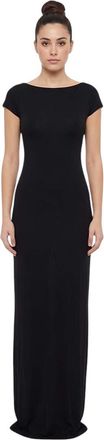Dsquared2 Black Boat Neck Full Length Dress