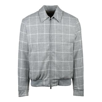 LUIGI BORRELLI NAPOLI Aviator Jacket - Heren - Bomber jackets - Grijs - 3XL - Wol - Jassen