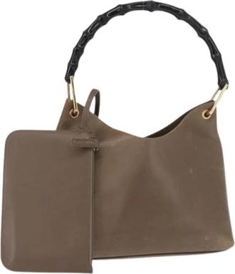 Gucci Pre-owned leren schoudertas - Dames - Vintage Schoudertas - Bruin - ONE Size - Leer - Vintage